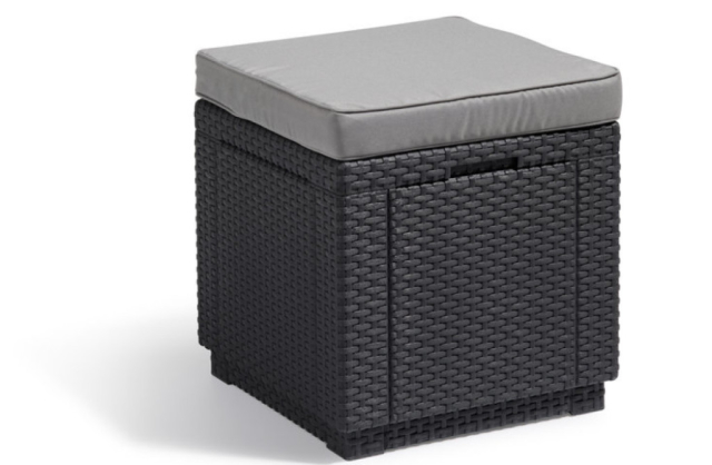 Изотермический контейнер (термобокс) столик, сиденье Cube Pouf (Allibert - Нидерланды)