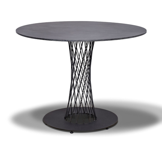 Диего обеденный стол из HPL круглый Ø120см, цвет серый гранит