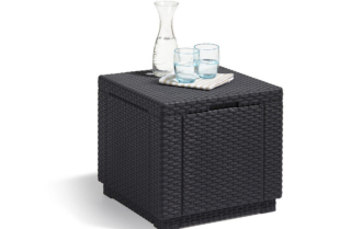 Изотермический контейнер (термобокс) столик, сиденье Cube Pouf (Allibert - Нидерланды)
