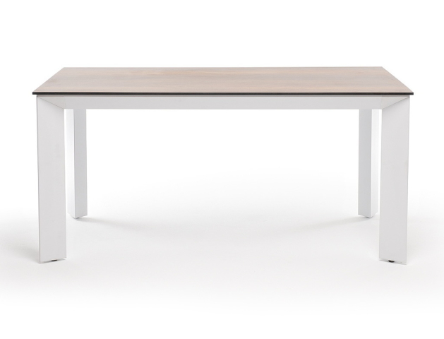 Венето обеденный стол из HPL 160х80см, цвет дуб, каркас белый