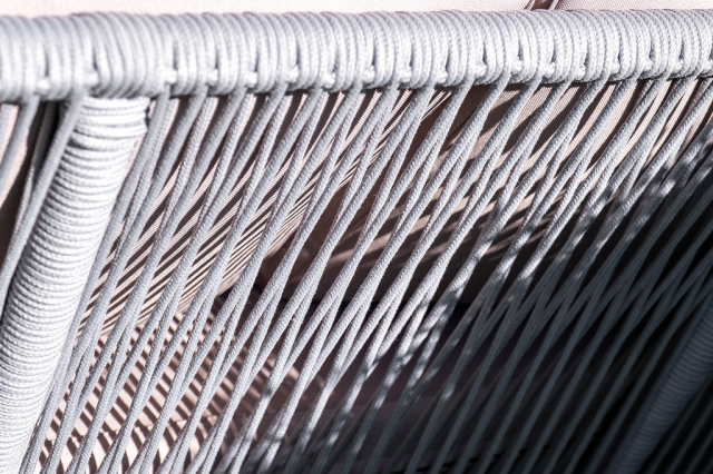 Канны диван плетеный из роупа (веревки) двухместный, цвет светло-серый