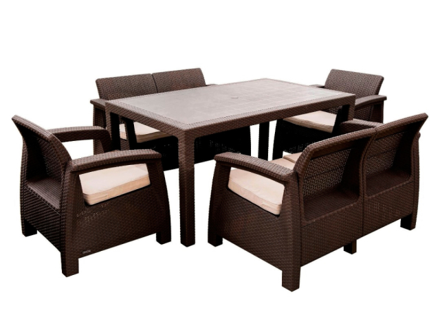 Обеденный комплект мебели Corfu Fiesta коричневая