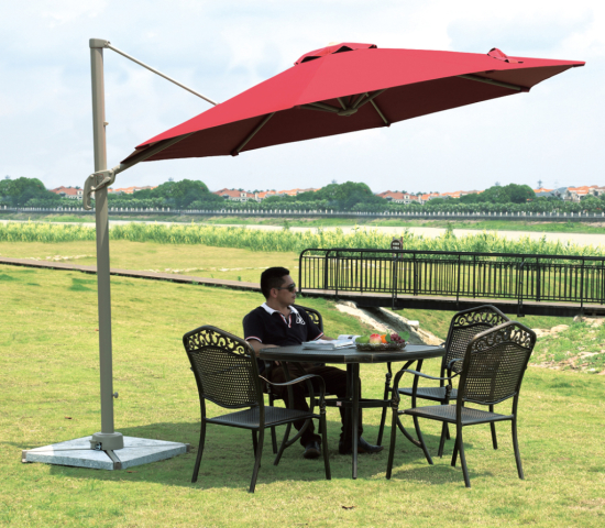 Садовый металлический зонт A002-3000 бордовый