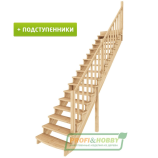 Лестница  К-020у с подступенками сосна под покраску new (7 упак)