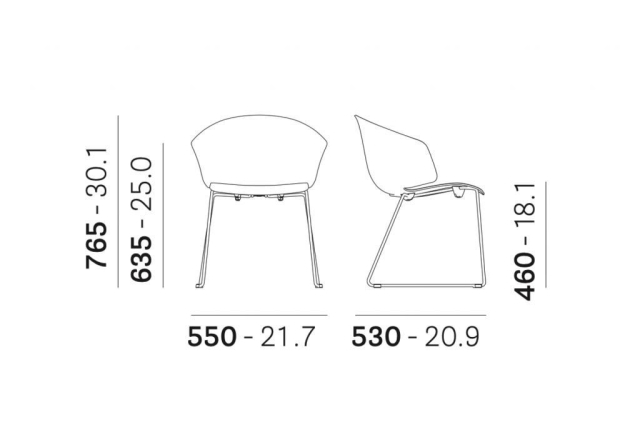 Кресло пластиковое Grace красное (55х53х76,5см)
