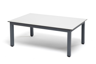 Канны журнальный столик из HPL 95х60, H40, каркас серый графит, цвет столешницы молочный