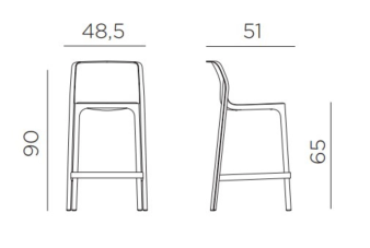 Стул пластиковый полубарный Net Stool Mini