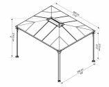 Беседка Martinique 3600 Garden Gazebo Grey размеры