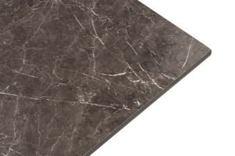 Каффе стол из HPL квадратный 70х70см, цвет серый мрамор, подстолье стальное