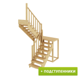Лестница  К-004м/1 Л с подступенками сосна (7 уп)
