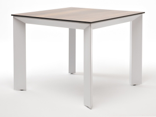 Венето обеденный стол из HPL 90х90см, цвет дуб, каркас белый