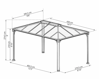 Беседка Martinique Garden Gazebo размеры