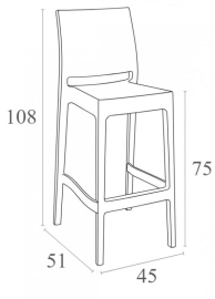 Стул пластиковый барный Maya Bar 75