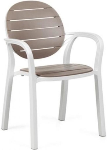 Кресло пластиковое Palma (59х56,5х86см) белый, тортора