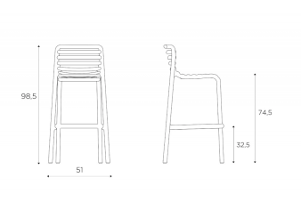 Стул пластиковый барный Doga Stool