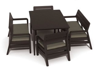Комплект мебели Delano Set with Lima table 160 коричневый