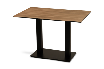 Каффе стол из HPL 110х70см, цвет дуб, подстолье стальное двойное