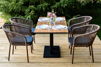 Каффе Дабл обеденная группа на 4 персоны, цвет дуб