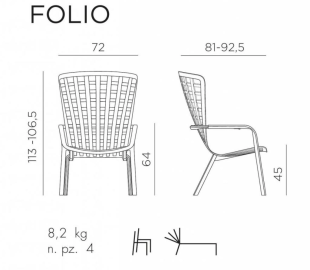 Лаунж-кресло пластиковое с подушкой Folio