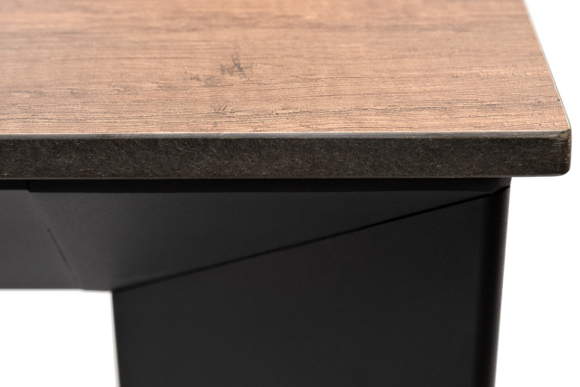 Венето обеденный стол из HPL 90х90см, цвет дуб, каркас черный