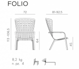 Лаунж-кресло пластиковое с подушкой Folio