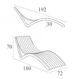 Шезлонг-лежак пластиковый Slim
