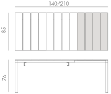 Стол металлический раздвижной Rio Alu 140 Extensibile