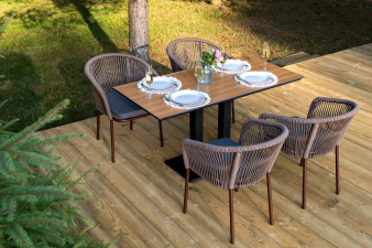 Каффе Дабл обеденная группа на 4 персоны, цвет дуб