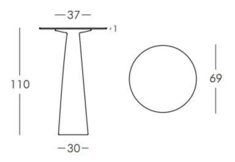 Стол из HPL пластика барный светящийся Hopla Lighting