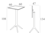 Стол пластиковый барный складной Sky Folding Bar Table 60