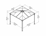 Беседка Gazebo Palermo 3000 Grey размеры