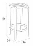 Табурет пластиковый полубарный Tom Bar 65