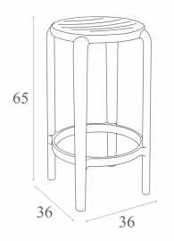 Табурет пластиковый полубарный Tom Bar 65