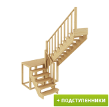 Лестница  К-004м/4 П с подступенками сосна  (7 уп)