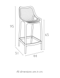Стул пластиковый полубарный Air Bar 65