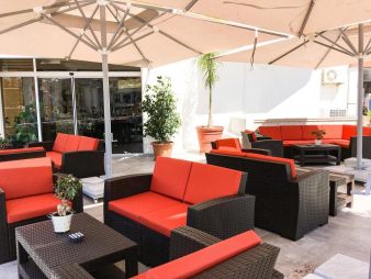 Комплект пластиковой плетеной мебели Monaco Lounge Set (4 персоны) коричневый