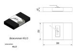 Напольный биокамин Kilo черный чертеж (Kratki - Польша)