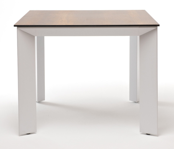 Венето обеденный стол из HPL 90х90см, цвет дуб, каркас белый