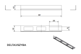 Чертеж стекла декоративного для биокамина DELTA 3 (Kratki - Польша)