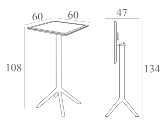 Стол пластиковый барный складной Sky Folding Bar Table 60