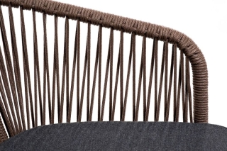Марсель барный стул алюминий коричневый, роуп коричневый, ткань темно-серая