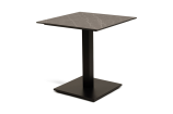Каффе стол из HPL квадратный 70х70см, цвет серый мрамор, подстолье стальное