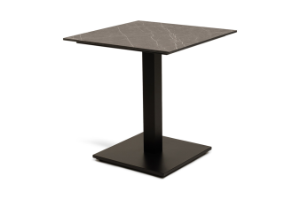Каффе стол из HPL квадратный 70х70см, цвет серый мрамор, подстолье стальное