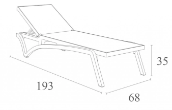 Шезлонг-лежак пластиковый Pacific