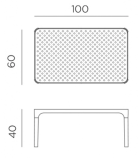 Столик пластиковый журнальный Net Table 100 (100х60х40см) горчичный