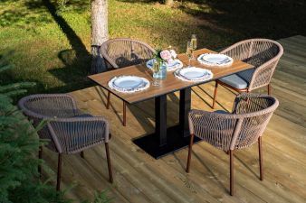 Каффе Дабл обеденная группа на 4 персоны, цвет дуб