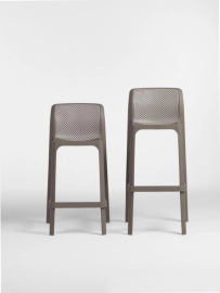 Стул пластиковый барный Net Stool (49х52,5х101,5см) тортора