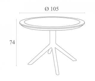 Стол пластиковый обеденный Sky Table Ø105