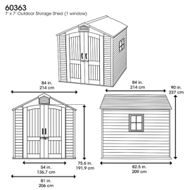 Высокопрочный сарай LifeTime 7x7ft арт.60363