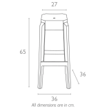 Табурет прозрачный полубарный Fox 65